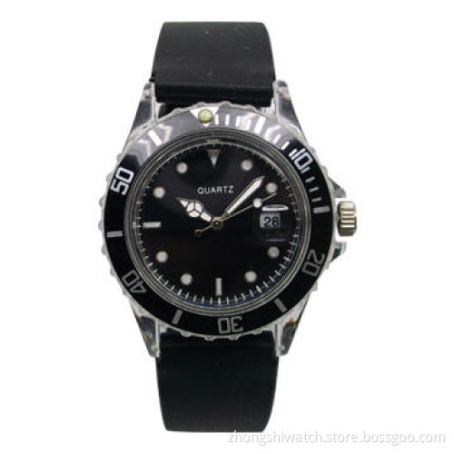 Plastic Wristwatch with Silicone Strap and Japan Movement, Available in Various Colors